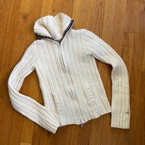 Winter White knit zip up